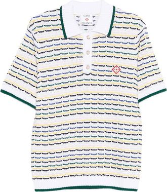 Casablanca Striped-pattern Knitted Polo Shirt