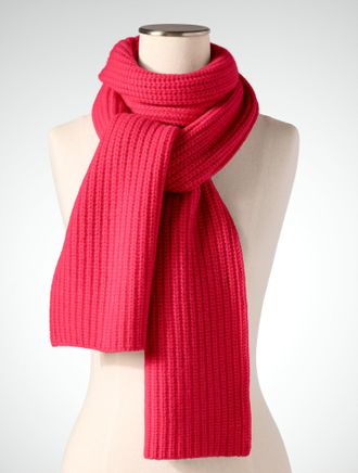 Talbots Chunky Cashmere Scarf - Red - 001 Talbots