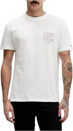 Tommy Hilfiger Tops, Heren, Wit, XL, Katoen, Reg Sign Spray T-Shirt