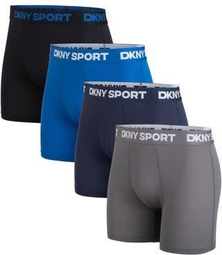 DKNY Pack of 4 Boxer Briefs in Black/Blue/Naval/Charcoal at Nordstrom Rack, Size X-Large