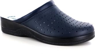 Easywalk 212 Leather Slip-on Womens Ladies Mule Clogs Slippers Shoes, Blue, EU 39, UK 5.5