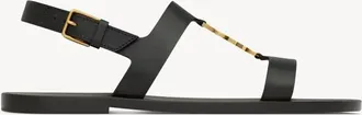 Saint Laurent Cassandre Sandals In Smooth Leather