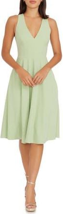 Dress The Population Catalina Fit & Flare Cocktail Dress in Sage at Nordstrom Rack, Size Xx-Small