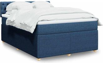 vidaXL Vidaxl - Cama Box Spring Con Colch&oacute;n Tela Azul 140x190 Cm