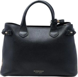 Burberry Pre-owned Handbags, female, Black, Size: ONE SIZE Pre-owned Banner Satchel