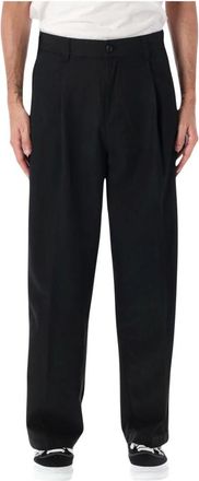 Obey Dean Pleated Pant - Heren - Straight fit broeken - Zwart - W33 - Polyester - Broeken