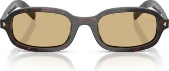 Prada 0pr D06s Rectangular Tortoiseshell Sunglasses