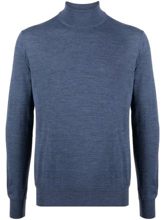 Luciano Barbera roll-neck wool jumper - men - Wool - 50 - Blue