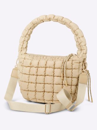 Heine Handtasche HEINE, Damen, Gr. B/H/T: 35cm x 23cm x 8cm, beige (champagner), Polyamid, Polyester, unifarben, Taschen Handtasche