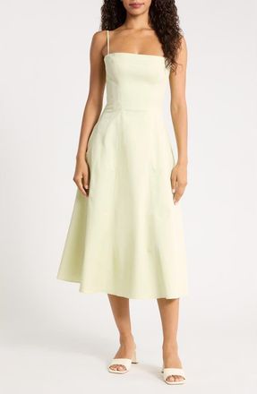 House of CB Dolly Seamed Midi Sundress in Matcha Green at Nordstrom, Size X-Small