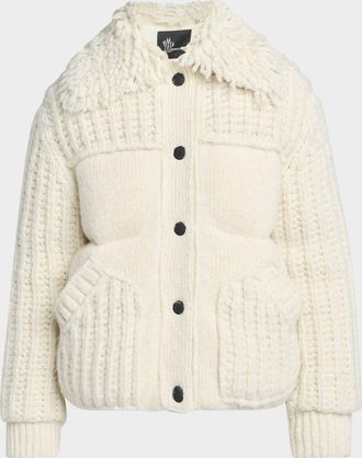 Moncler Hillehorn Alpaca Blend Short Down Jacket