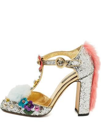 Dolce & Gabbana Vally glittered pumps - Silver