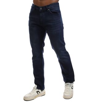 HUGO BOSS Mens P-Delaware Slim-Fit Jeans in Stretch Denim in Navy Cotton - Size 34W/32L