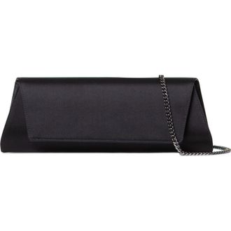 Akris Small Anouk East/West Silk Satin Clutch in 009 Black at Nordstrom