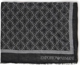 Emporio Armani Viscose Modal Sjaal - Heren - Accessoires - Zwart - Maat: ONE Size Viscose