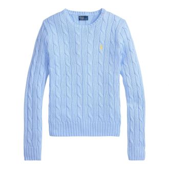 Ralph Lauren Round-neck Knitwear, female, Blue, Size: XS Cable Sweater