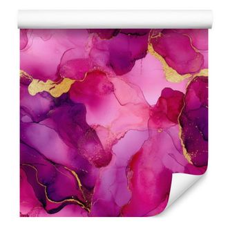 OEM Carta Da Parati Viola Inchiostro E Rosa Cipria, Sfondo Viola 50x1000 Cm