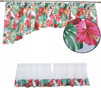 OEM Cortina De Cocina Con Estampado Floral Monstera, 300 X 70 Cm