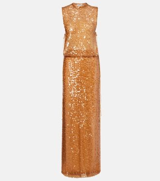 CHRISTOPHER ESBER Illuminate sequined tulle gown