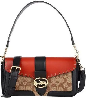 Coach Shoulder Bag Gold-Khaki-Terracotta Gold/khaki/terracotta Coated Canvas / Shoulder-bags