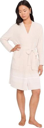 Barefoot Dreams CozyChic Lite(r) Variegated Stripe Ribbed Robe Womens Jumpsuit & Rompers One Piece Sand Dune/Pearl : LG/XL