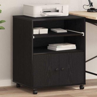 vidaXL Supporto per Stampante Rovere nero 60 x 48 x 74 cm - Vidaxl