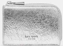 Kate Spade New York Crinkle Metallic Mini Zip Card Case