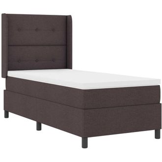 vidaXL Vidaxl - Cama Tipo Box Spring Con Colch&oacute;n Marr&oacute;n Oscuro 80 X 200 Cm Tela