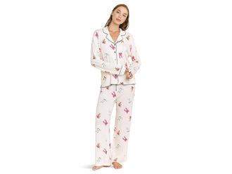 Honeydew Intimates All American Notch Pj Set Womens Pajama Sets Marshmallow Bows : SM, Rayon/Spandex