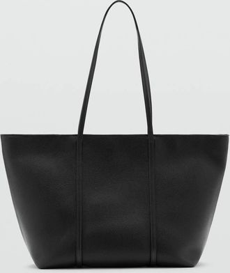 Mango Borsa shopper doppio manico nero - Donna - Taglia unica - MANGO