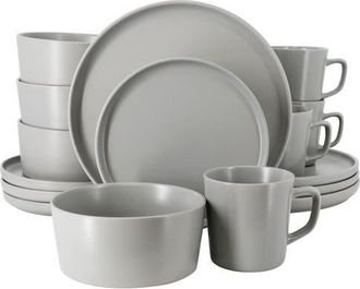 Elama Luxmatte Light Grey 16 Piece Dinnerware Set at Nordstrom