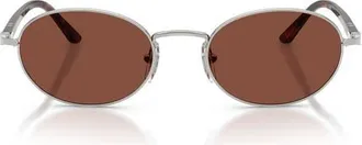 Persol Ida 55mm Oval Sunglasses in Silver/red at Nordstrom