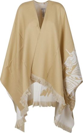 Burberry EKD Cape - Dames - Ponchos - Beige - ONE Size - Wol - Jassen