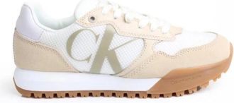 Calvin Klein Toothy Runner Bold Sneakers - Dames - Sneakers - Beige - 36 EU - Leer - Schoenen