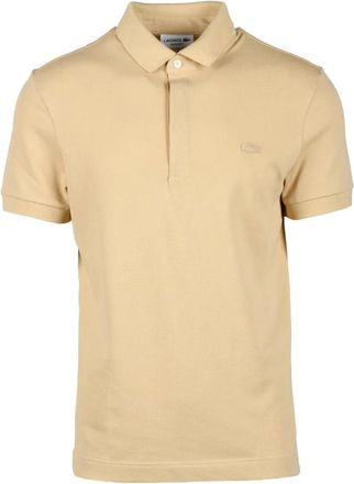 Lacoste Katoen Elastaan Polo Shirt - Heren - Polos - Beige - S - Katoen - Tops