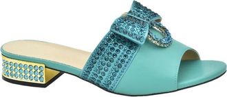 Generic Womens Low Heels Slip On Sandals and Handbag Matching Set Rhinestone Bow Decorated for Wedding Bride Party