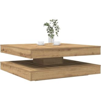 vidaXL Vidaxl - Mesa De Centro Giratoria 360 Grados Roble Artisan 90x90x34,5 Cm