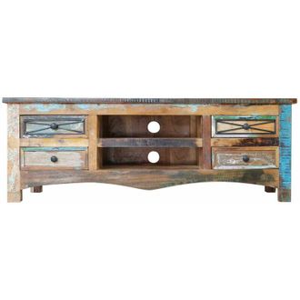 Massivmoebel24 nature of spirit 01 Mobile tv in legno riciclato - laccato / multicolore 140x45x50
