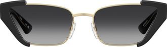 Moschino 56mm Cat Eye Sunglasses in Black Gold/Dark Grey Sf at Nordstrom