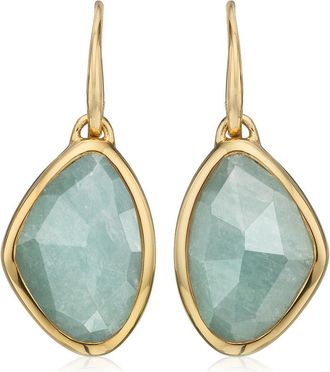 Monica Vinader Gold Siren Teardrop Earrings Aquamarine