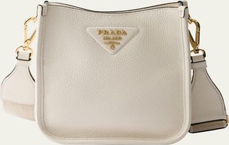Prada Mini Daino Soft Leather Hobo Crossbody Bag