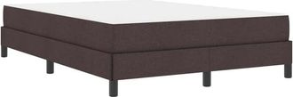 vidaXL Box Spring Bed with Mattress Dark brown 140 x 200 cm Fabric Vidaxl
