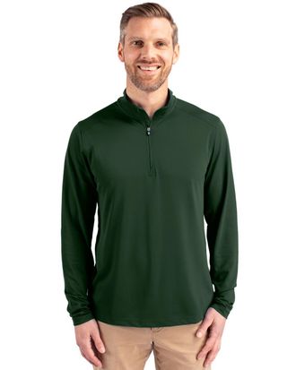Cutter & Buck Virtue Eco Pique Recycled Quarter Zip Mens Pullover Jacket