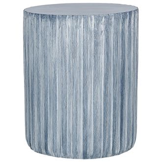 Beliani Beliani - Mesa Auxiliar Mgo Fibra De Vidrio Tapa Redonda Forma De Tambor Resistente A Uv Manchas &Oacute;xido Agua Viento Gris Claro Amaro