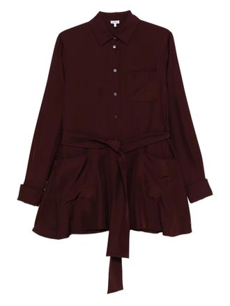 Loewe Camicia con cintura e tasca - Rosso