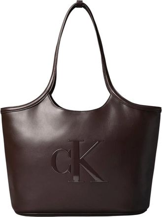 Calvin Klein Bold CK Shopper - Dames - Tassen - Bruin - Maat: ONE Size