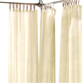 Elrene Darien Solid Indoor/Outdoor Sheer Adhesive Loop Tab Top Window Curtain Panel
