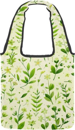 Generic Spring Green Grass Reversible Canvas Shoulder Tote - Double-Sided Print, 12oz Cotton, 27cm Drop, Fold-Flat Bag for Travel, Shopping, Street Outings