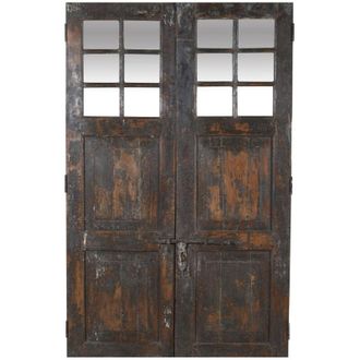 Biscottini International Puerta De Madera Maciza Y Hierro Para Interior O Exterior, Antigua Y Medieval, Con Cristal