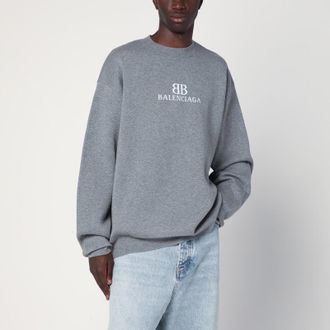 Balenciaga Grey cotton sweater with logo